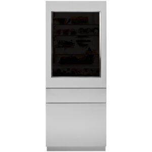 30" Integrated Refrigerator Stainless Steel Glass Door Panel, 80" Opening -3/4" , Left Hand -ZKGSN809NLH