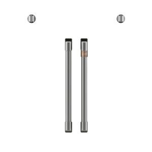 Café 2 French-Door Handles, 2 Knobs Brushed Stainless
