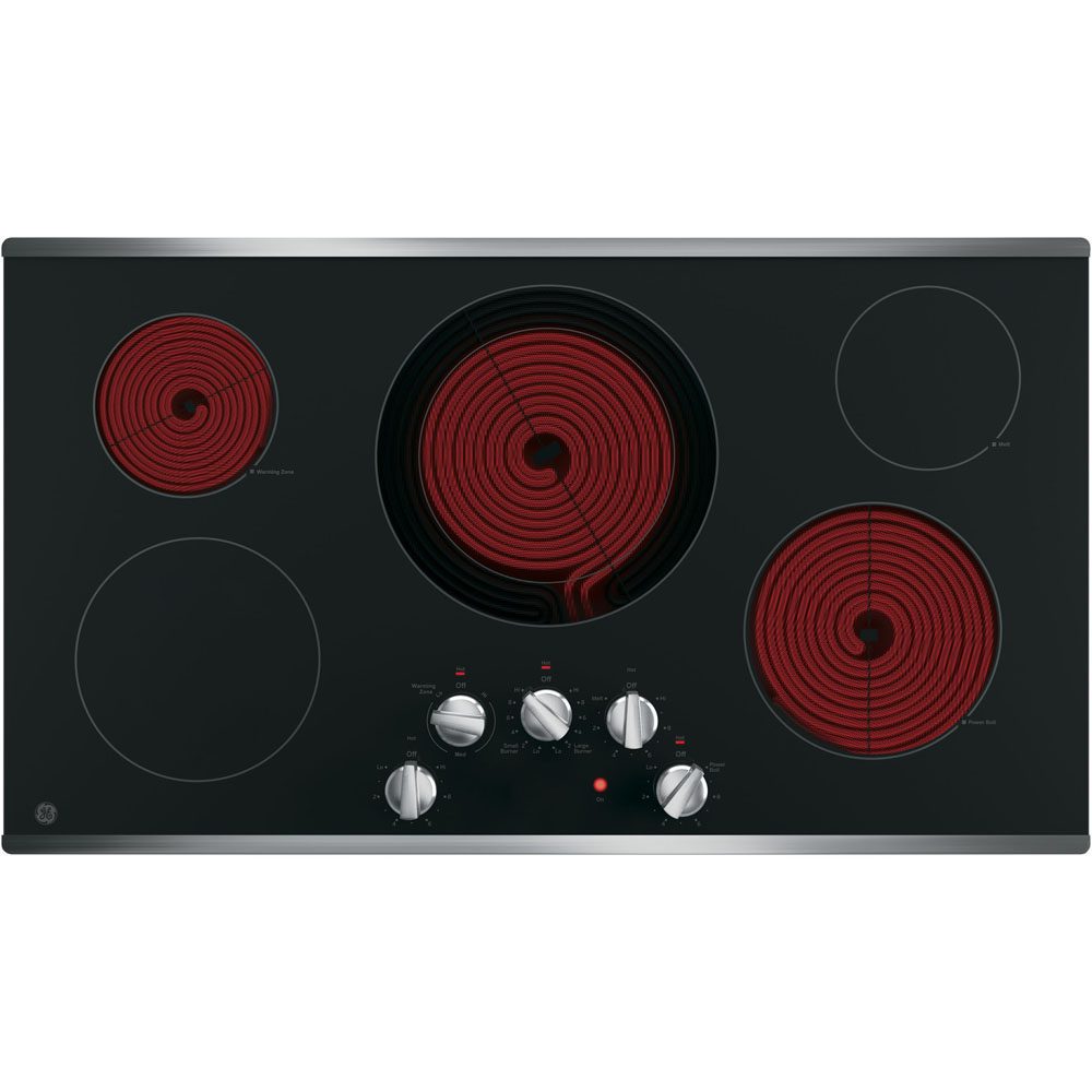 GE 36" Radiant Electric Cooktop Stainless Steel JP3036SLSS
